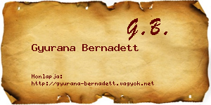 Gyurana Bernadett névjegykártya